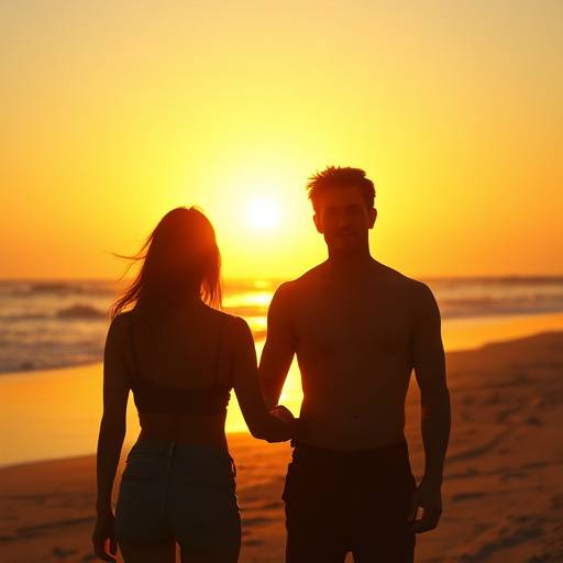 Fotograma del cortometraje 'El Ültimo Verano', mostrando dos amigos en la playa al atardecer