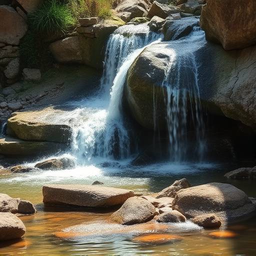 Imagen del anuncio 'Agua Mineral Valenciana', mostrando una cascada en la Sierra de Espadán